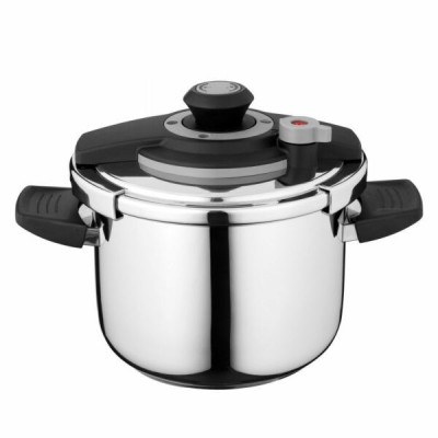 Oala sub presiune BergHOFF Vita, 6 L, Otel, Argintiu/Negru HighLine Cooking foto