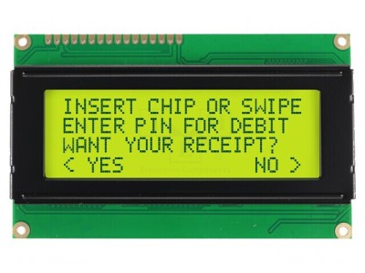 Afişaj LCD alfanumeric galben-verde 20x4 LED foto