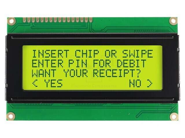 Afişaj LCD alfanumeric galben-verde 20x4 LED