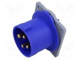 Conector alimentare AC trifazat AMPHENOL IP&amp;S 32A 250V soclu IP44 4 pini flanșă