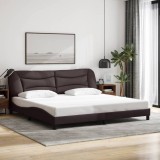 vidaXL Cadru de pat fără saltea, maro &icirc;nchis, 200x200 cm, textil