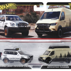 HOT WHEELS PREMIUM SET 2 MASINUTE METALICE TOYOTA LAND CRUISER PRADO SI MERCEDES BENZ SPRINTER TOURER SCARA 1:64 SuperHeroes ToysZone