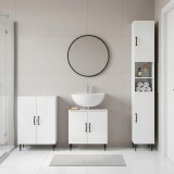 Cumpara ieftin Set de cabinet pentru baie cu 3 piese HAARLEM Alb foarte lucios