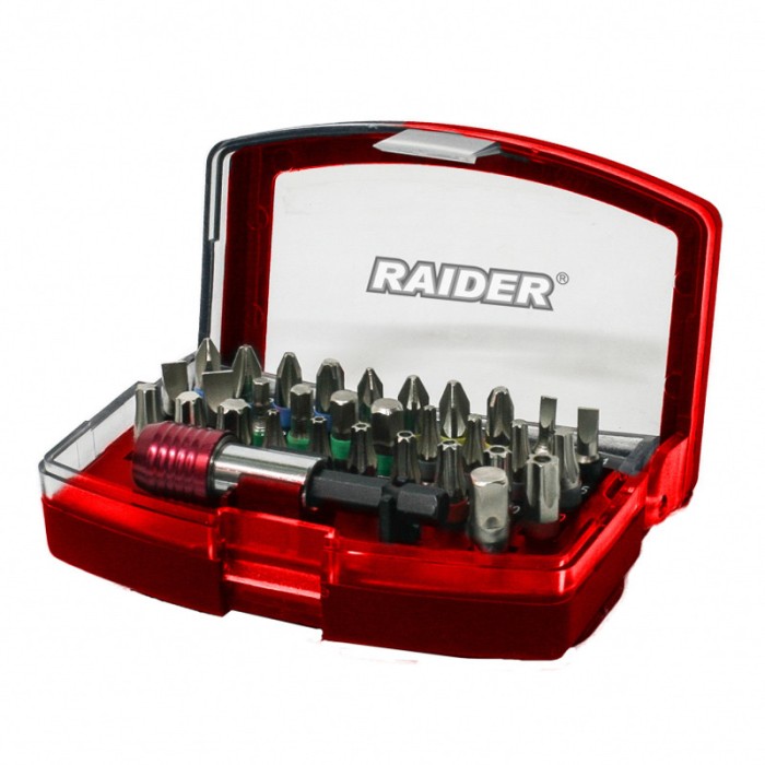 Set 32 biti si suport magnetic Raider, 1/4 inch, prindere rapida