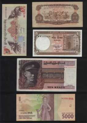 Set #6 Asia / 10 bancnote diferite necirculate / vezi scan foto