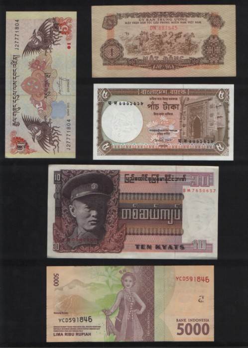 Set #6 Asia / 10 bancnote diferite necirculate / vezi scan