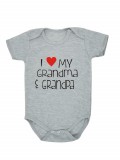 Body gri pentru bebelusi - I love (Marime Disponibila: 3-6 luni (Marimea 18