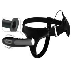 Strap on dildo cu vibratii 18 cm