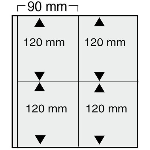 5 folii negre, Variant, cu 4 buzunare verticale fata verso de 120 x 90 mm