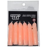 Diablo Picante-Set 6 Lum&acirc;nări Formă Penis, Culoare Piele