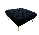 Cumpara ieftin Taburet catifea neagra 80 x 80 x 41 cm