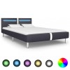 Cadru de pat cu LED, negru, 140 x 200 cm, piele artificiala