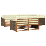 vidaXL Set de canapele de exterior cu pernă 7 pcs Natural și Crem 3383468