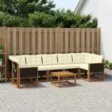 Cumpara ieftin Set de canapele de exterior 8 buc. 7-Locuri Natural si Crem