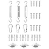 vidaXL Set de accesorii parasolar, 9 piese, oțel inoxidabil