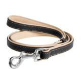 Lesă din piele pentru c&acirc;ini Collar Soft - 122cm, 13mm - negru - bej