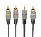 CABLU audio GEMBIRD stereo (3.5 mm jack la 3 x RCA), 1.5m &quot;CCAP-4P3R-1.5M&quot; (timbru verde 0.08 lei)