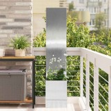 Cumpara ieftin Ghiveci de Grădină cu Panou Decorativ Argintiu 32 x 140 cm