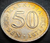 Moneda exotica 50 SEN - MALAEZIA, anul 1973 *cod 3326, Asia