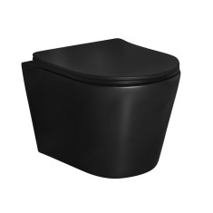 Vas WC suspendat fara rama Kerra Milos negru, cu capac soft-close