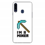 Husa compatibila cu Samsung Galaxy A20S Silicon Gel Tpu Model Minecraft Miner