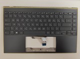 Carcasa superioara cu tastatura palmrest Laptop, Asus, ZenBook 14 UX425I, UX425IA, UX425J, UX425JA, UX425U, UX425UA, UX425UAZ, iluminata, gri, layout