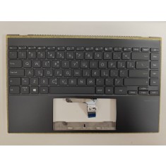 Carcasa superioara cu tastatura palmrest Laptop, Asus, ZenBook 14 UX425I, UX425IA, UX425J, UX425JA, UX425U, UX425UA, UX425UAZ, iluminata, gri, layout