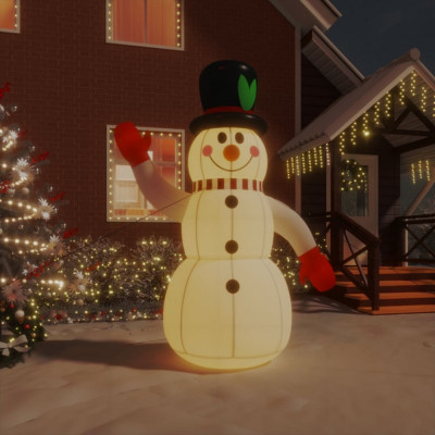 vidaXL Om de zăpadă gonflabil cu LED-uri, 240 cm foto