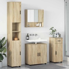 vidaXL Set de mobilier pentru baie 4 pcs Stejar sonoma 61 x 35 x 64 cm 3392975
