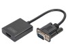 Convertor HDMI la VGA și Jack 3,5mm DIGITUS 0,15m negru