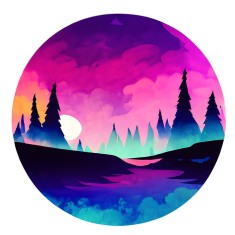 Sticker decorativ, Peisaj, Mov, 60 cm, 8643ST foto