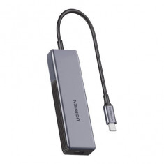 Adaptor Ugreen Adaptor USB Tip C (mascul) - Ethernet RJ-45 (femă) 5Gbps Negru (CM312)