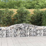 VidaXL Coșuri gabion arcuite 2 buc, 400x50x60/80 cm, fier galvanizat