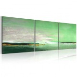 Cumpara ieftin Tablou pictat manual - Sea-green coast 150x50 cm