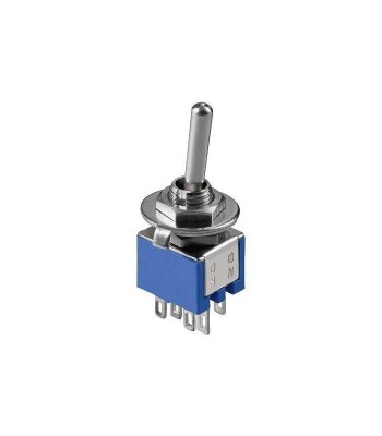 Comutator 2x ON-ON 6 pini 8x9x7mm cu retinere Goobay foto