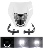 Cumpara ieftin Carena si far LED fata pentru motociclete, Alba, cu faza scurta si lunga - Model universal pentru ENDURO Trail Streetfighter