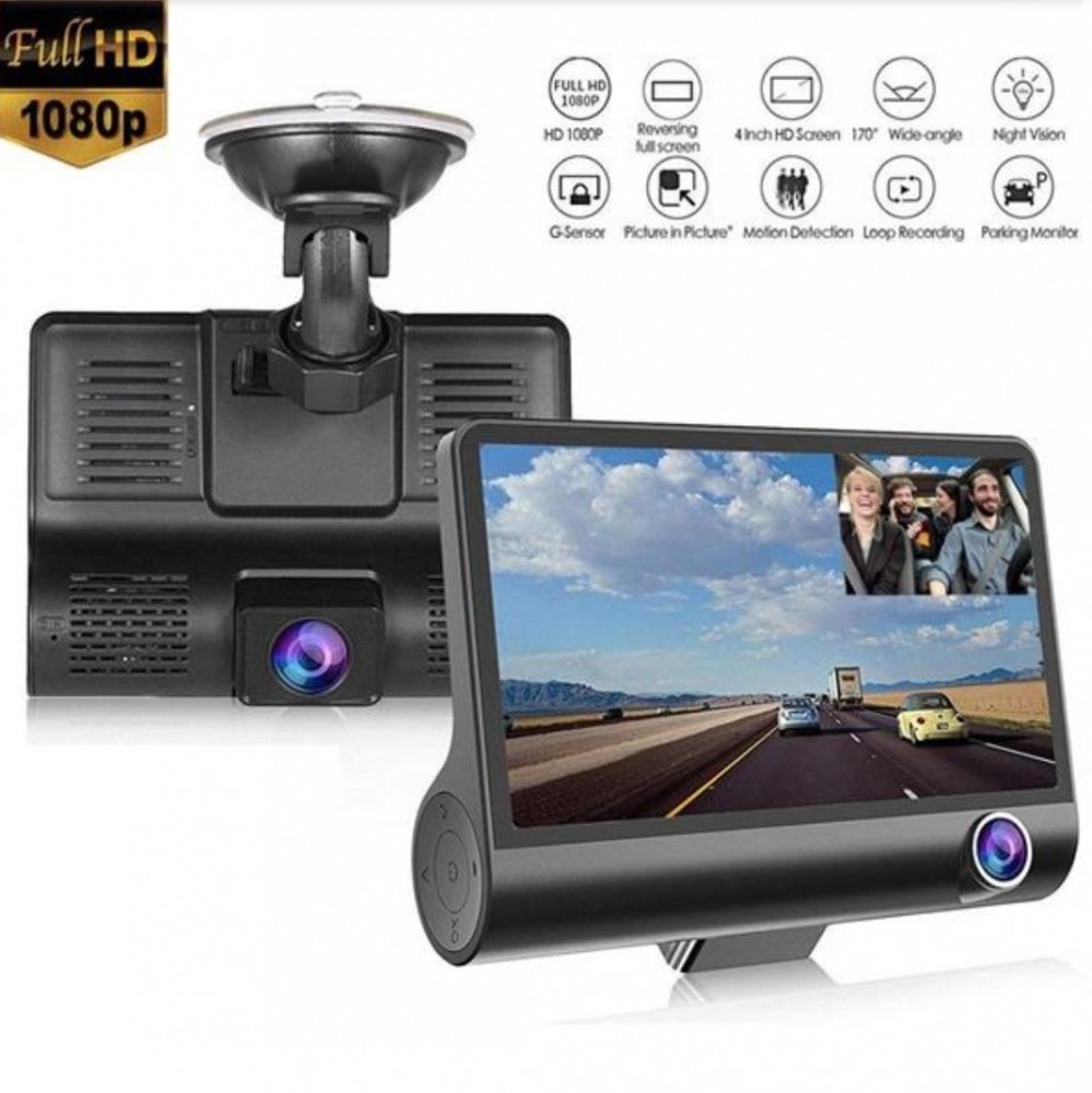 Camera auto tripla: fata, spate, interior, design tip monitor, 4 inch, Full  HD | Okazii.ro