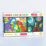 Puzzle Mimorello Lumea Dinozaurilor 20 Piese cu Figurine Carton pentru Copii 5 ani
