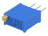 Potențiometru Multiturn 20k&Omega; 500mW THT &plusmn;10%