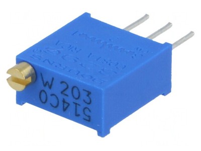 Potențiometru Multiturn 20k&amp;Omega; 500mW THT &amp;plusmn;10% foto
