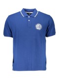 Cumpara ieftin Tricou polo barbati, cu imprimeu cu logo, Regular fit, Albastru, S