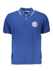 Tricou polo barbati, cu imprimeu cu logo, Regular fit, Albastru (Marime: XL) foto