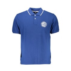 Tricou polo barbati, cu imprimeu cu logo, Regular fit, Albastru, S