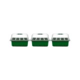 Cumpara ieftin Set 3 tavi pentru germinarea rasadurilor, 18 x 14 x 7 cm, 12 compartimente fiecare, plastic, verde
