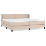 Cumpara ieftin Pat continental cu saltea, cappuccino, 200x200 cm, piele eco