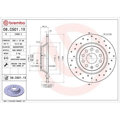 Set disc frana Audi A3 (8v1 8vk) 04.12-10.20, A3 Sportback (8pa) 09.04-12.15, A3 Sportback (8va 8vf) 09.12-08.21, Q3 (8ub 8ug) 06.11-03.20, Q3 (F3b)