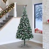 vidaXL Brad de Crăciun artificial Verde 240 cm PVC și Oțel și Plastic 3396285
