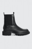 Cumpara ieftin AllSaints cizme de piele Harlee Boot culoarea negru, cu toc plat, WF609Z