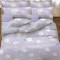Lenjerie de pat matrimonial cu husa elastic pat si fata perna patrata, Delicate Blossom, bumbac mercerizat, multicolor