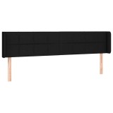 Cumpara ieftin Tablie de pat cu aripioare negru 183x16x78/88 cm textil